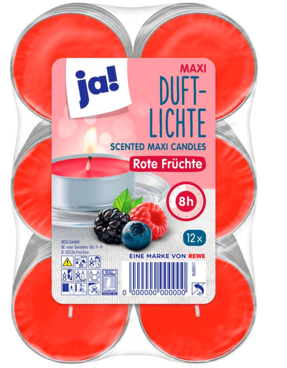 ja! Duftlichte Rote Früchte 12 Stück