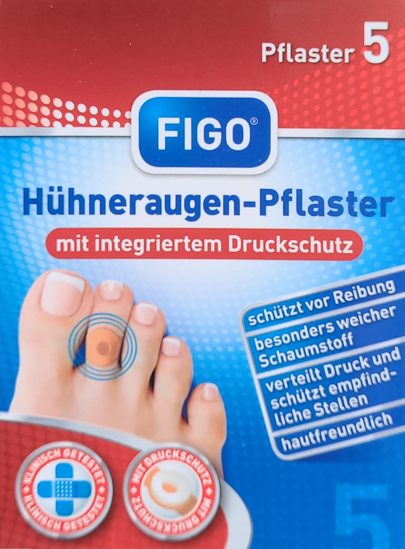 Hühneraugen Pflaster 5er Packung MHD 30.12.27