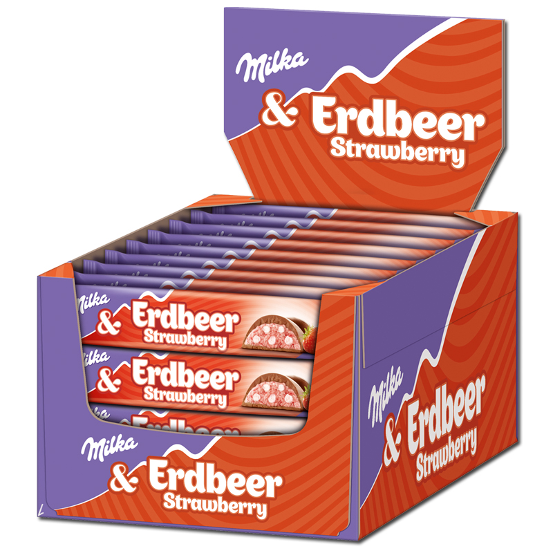 Milka & Erdbeer Schokoriegel 36x36,5g=1314g MHD 03.04.26