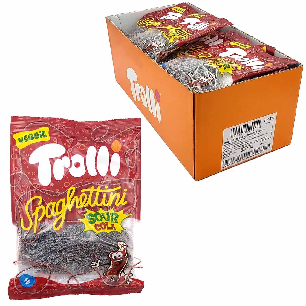 Trolli Spaghettini Sour Cola 30x100g, 4000512190011