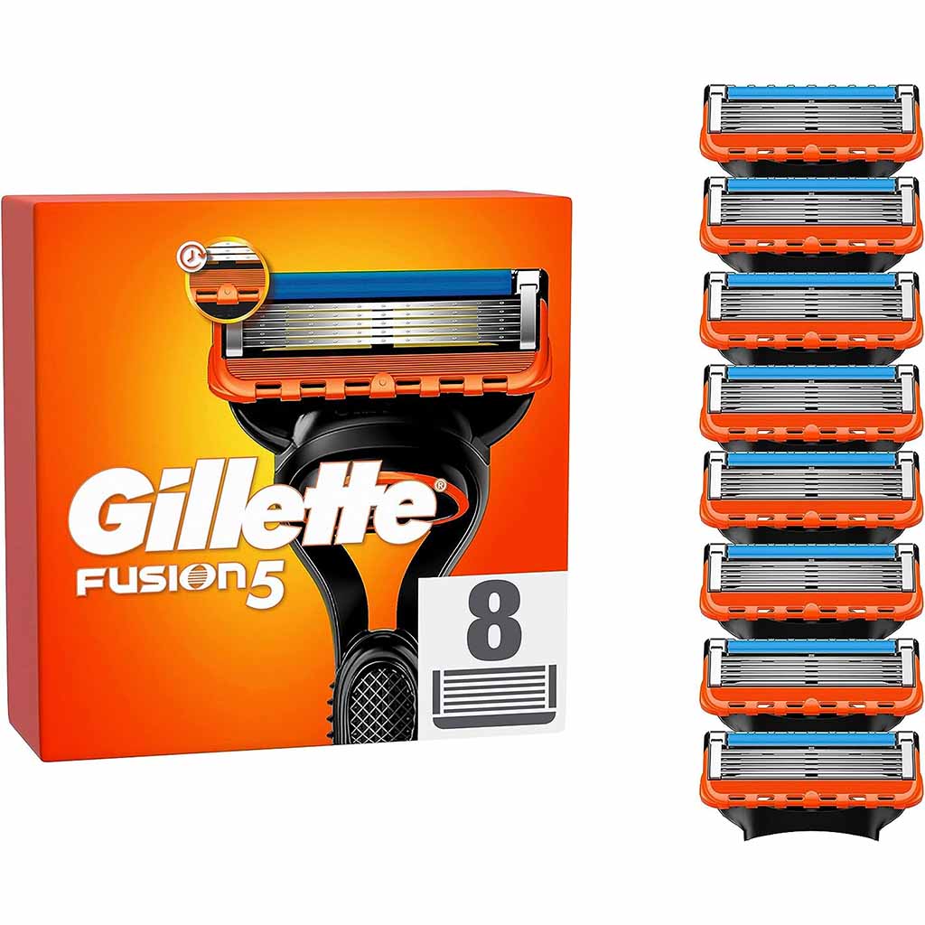 Gillette Fusion 5 Rasierklingen 8 Ersatzklingen für Nassrasierer Herren mit 5-fach Klinge