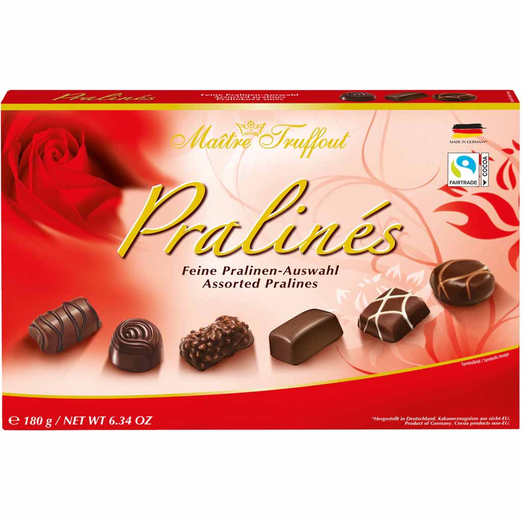 Maitre Truffout Pralines rot Pralinenmischung 180g MHD 09.09.26