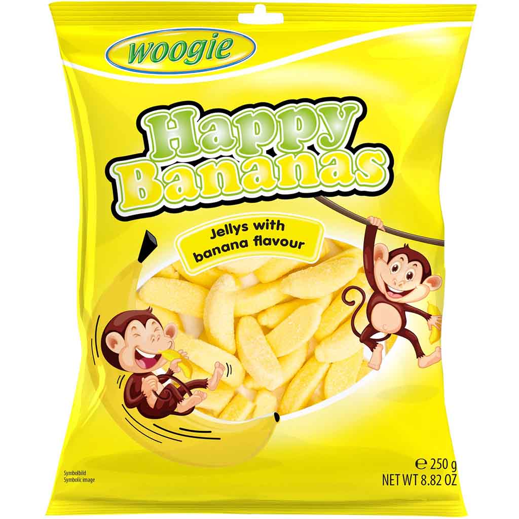 Woogie Fruchtgummi Bananen 250g MHD 04.12.26