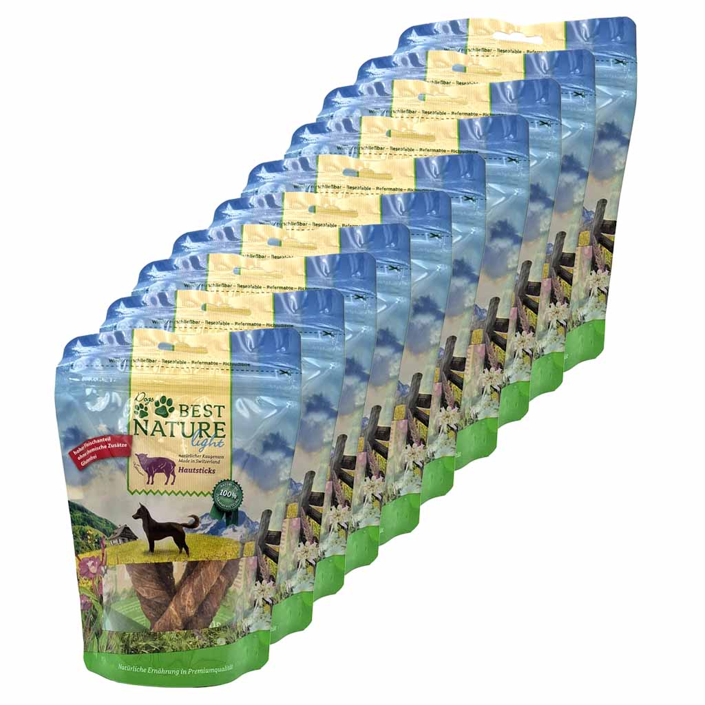 10x Hundesnack Lammhaut Sticks 80g