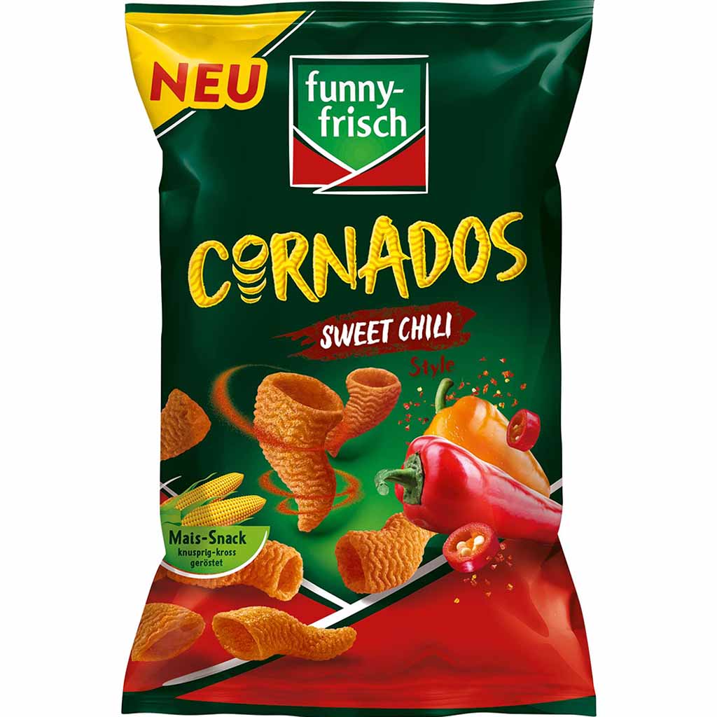 funny frisch Cornados Sweet Chili Style 80g MHD 29.12.25