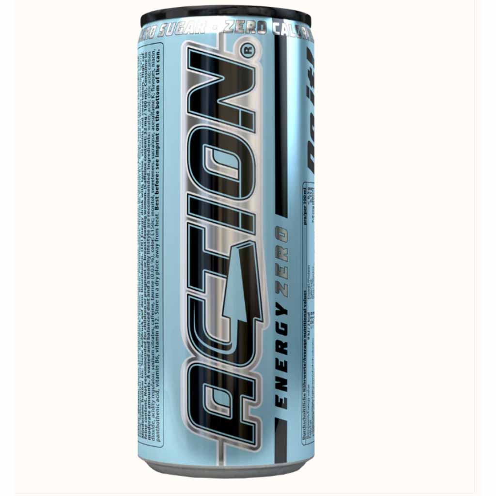 Action Energy Drink Zero DOSE á 250ml MHD 12.07.26