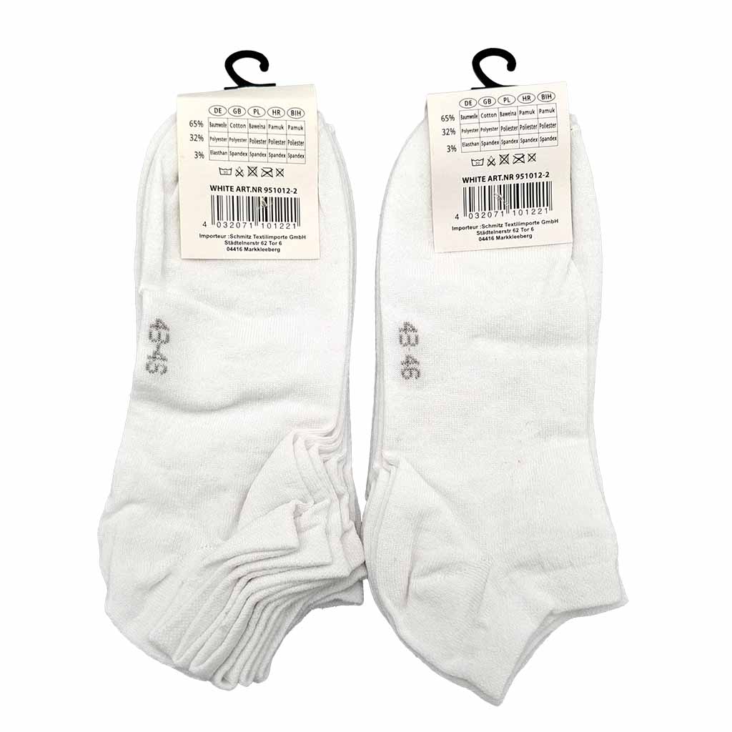 8 Paar action Sneaker Unisex weiss 43-46