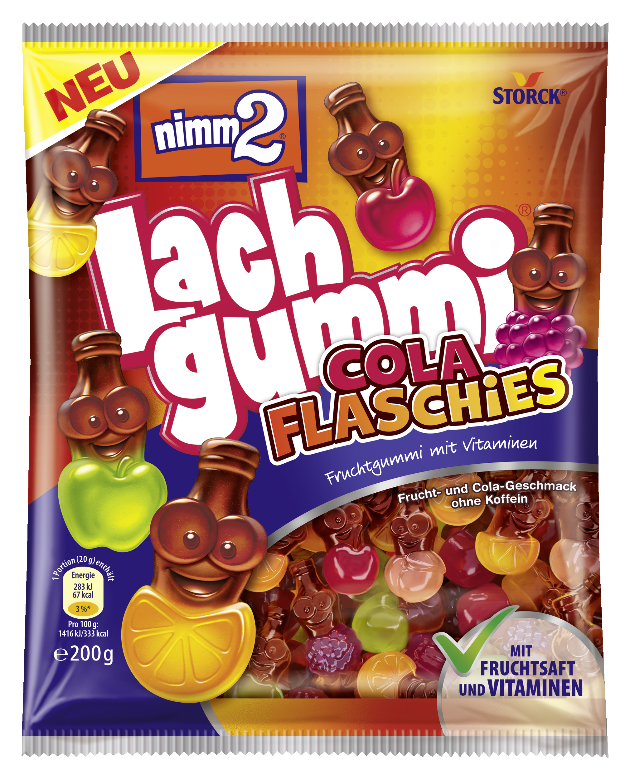 Storck nimm2 Lachgummi Cola Flaschies 200g MHD 30.05.26