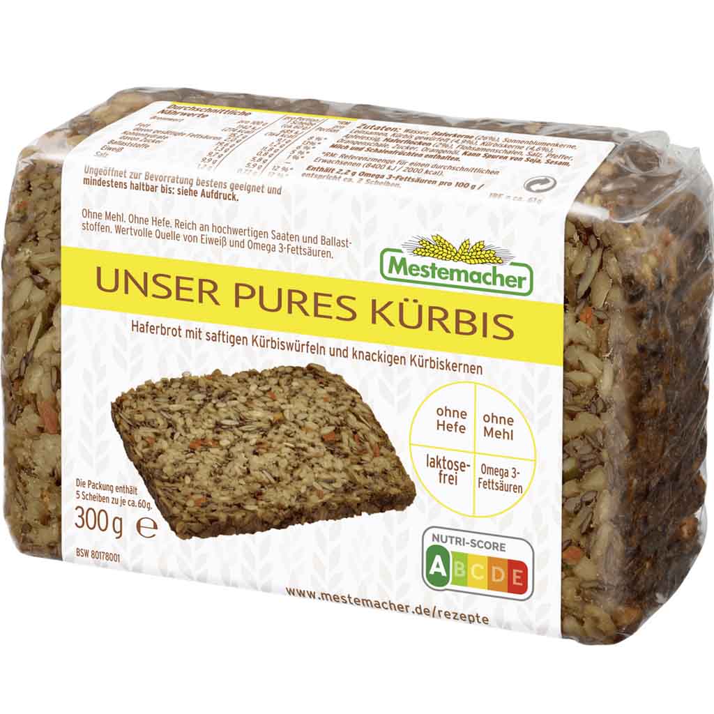 Mestemacher unser Pures Kürbis Haferbrot 300g MHD 15.05.26