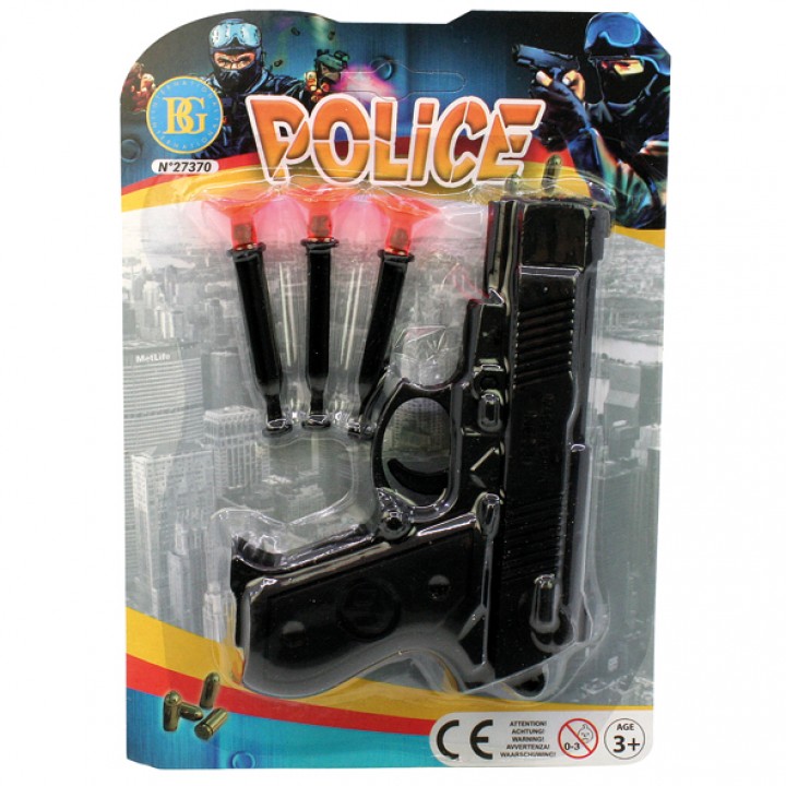 Pistole mit 3 Saugpfeilen 15cm, auf Karte MHD:30.8.26