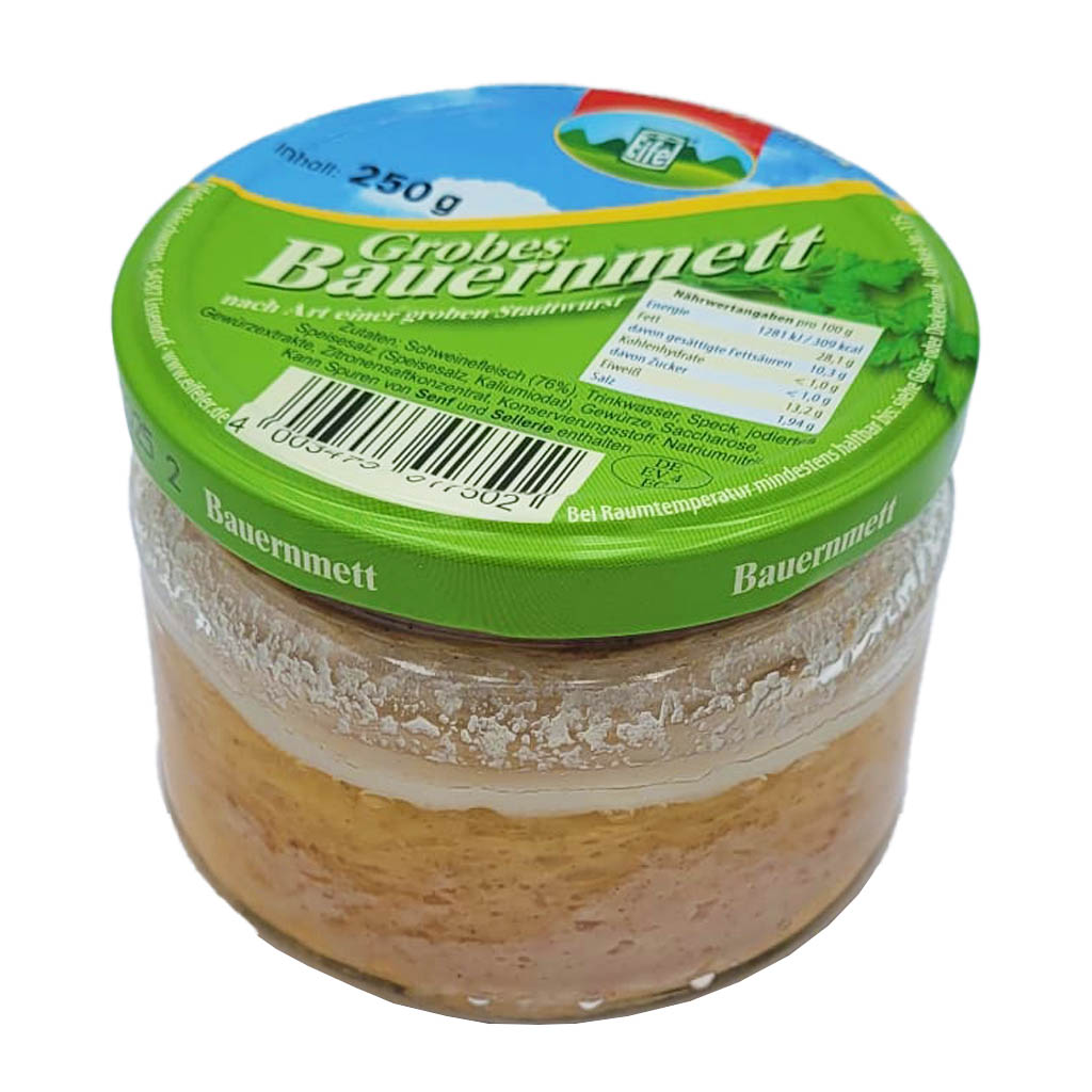 Gutes aus der Eifel Grobes Eifeler Bauernmett nach Hausmacher Art 250g MHD 14.08.27