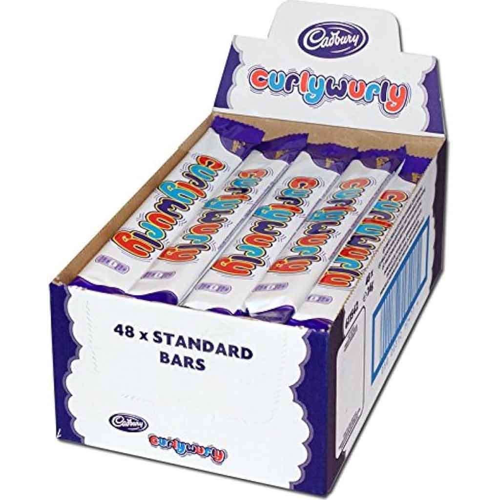 Cadbury Curly Wurly Karamell-Schokoladenriegel 48x21,5g=1032g MHD 20.03.26