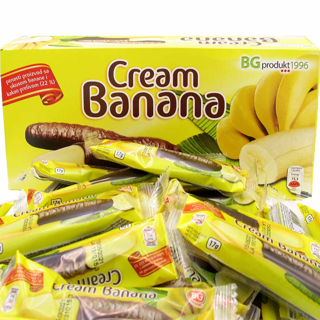 Cream Banana Schaumzucker mit Bananengeschmack & Schokoladenüberzug 510g MHD 21.01.26