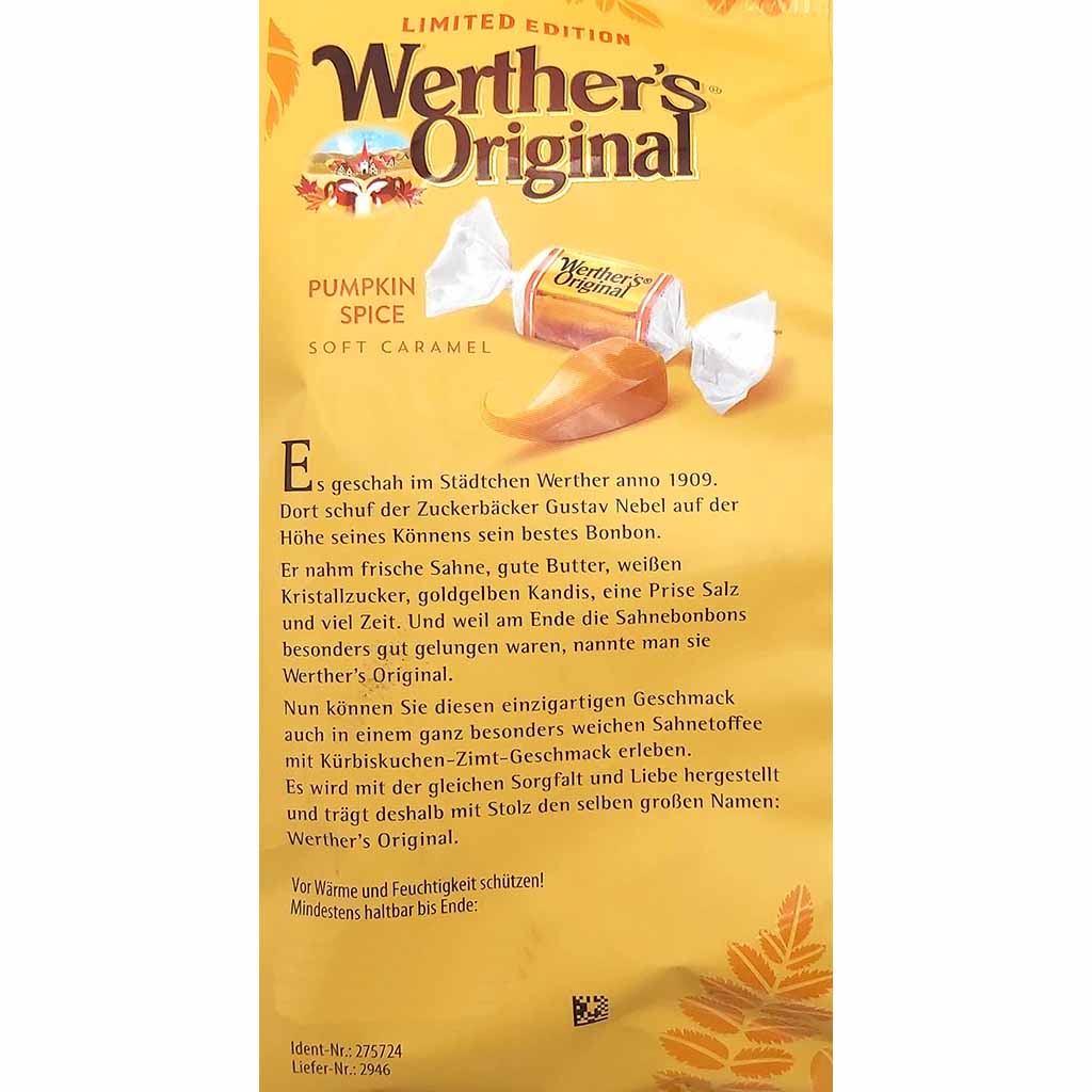 Werthers Original Pumpkin Spice Soft Caramel 180g, 4014400935882