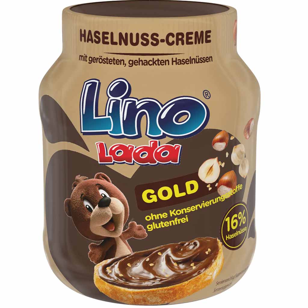 Podravka Lino Lada Gold - Haselnuss-Creme 350g Glas MHD 02.01.26