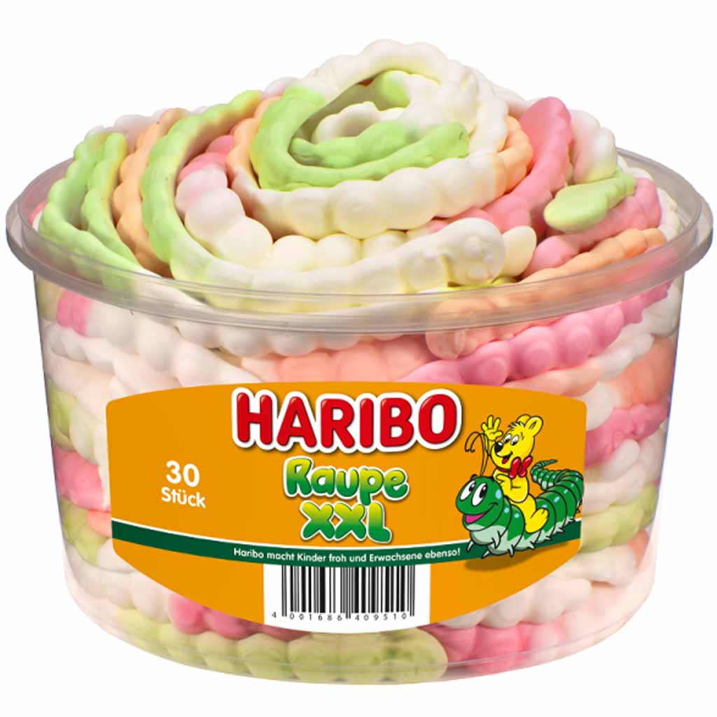 Haribo Raupe XXL 30er 960g, ein besonders langer Leckerbissen , aus Schaumzucker,  4001686409510