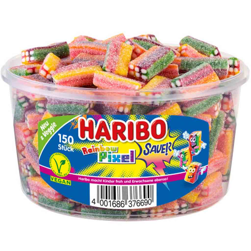 Haribo Rainbow Pixel Veggie sauer 150er 1200g MHD 30.08.26
