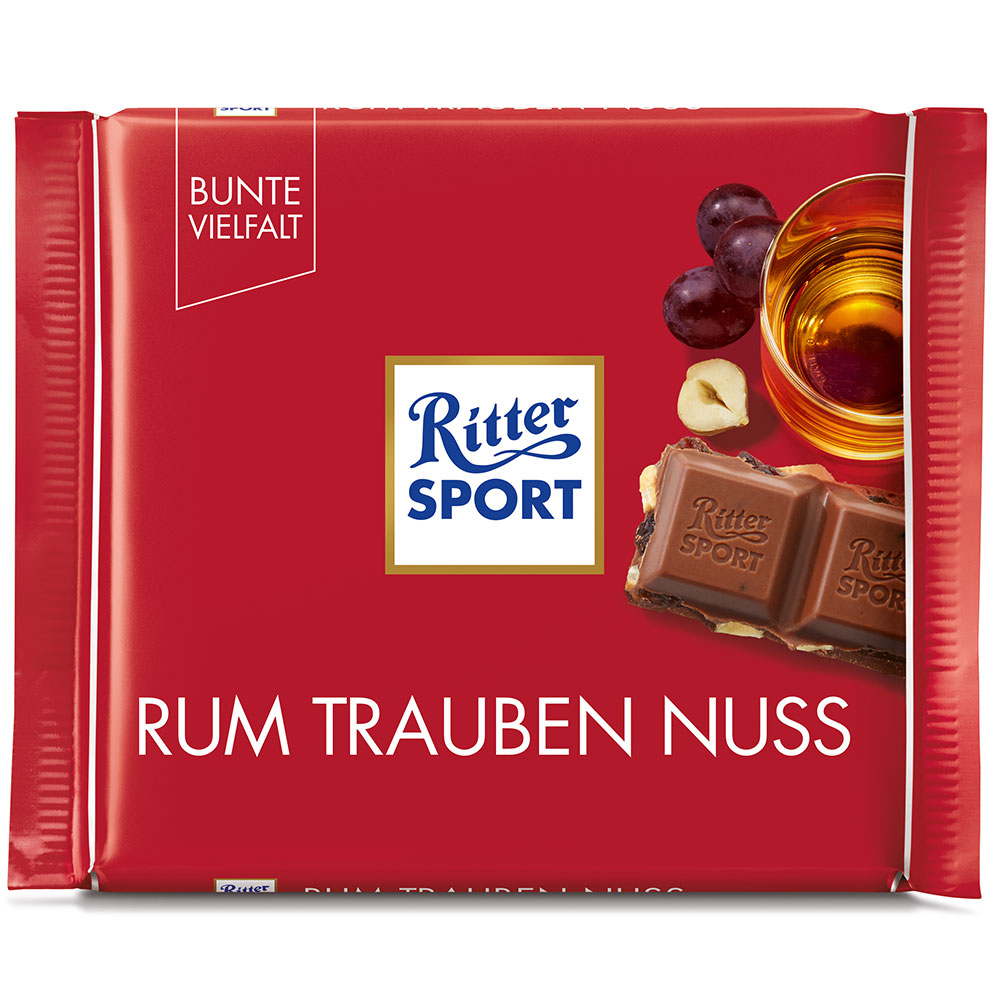 Ritter Sport Tafelschokolade Rum Trauben Nuss 100g MHD 21.09.26