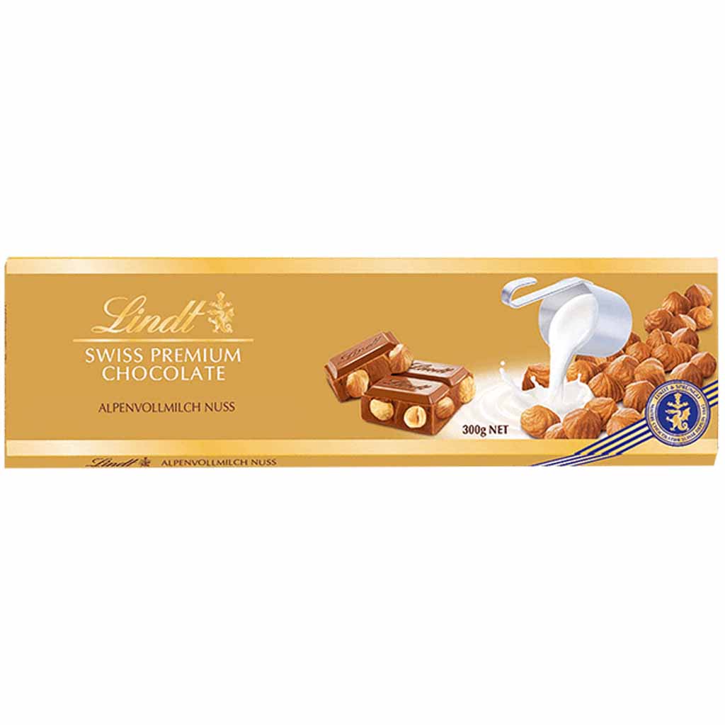 Lindt Tafelschokolade Swiss Premium Alpenvollmilch Nuss 300g MHD 31.07.26