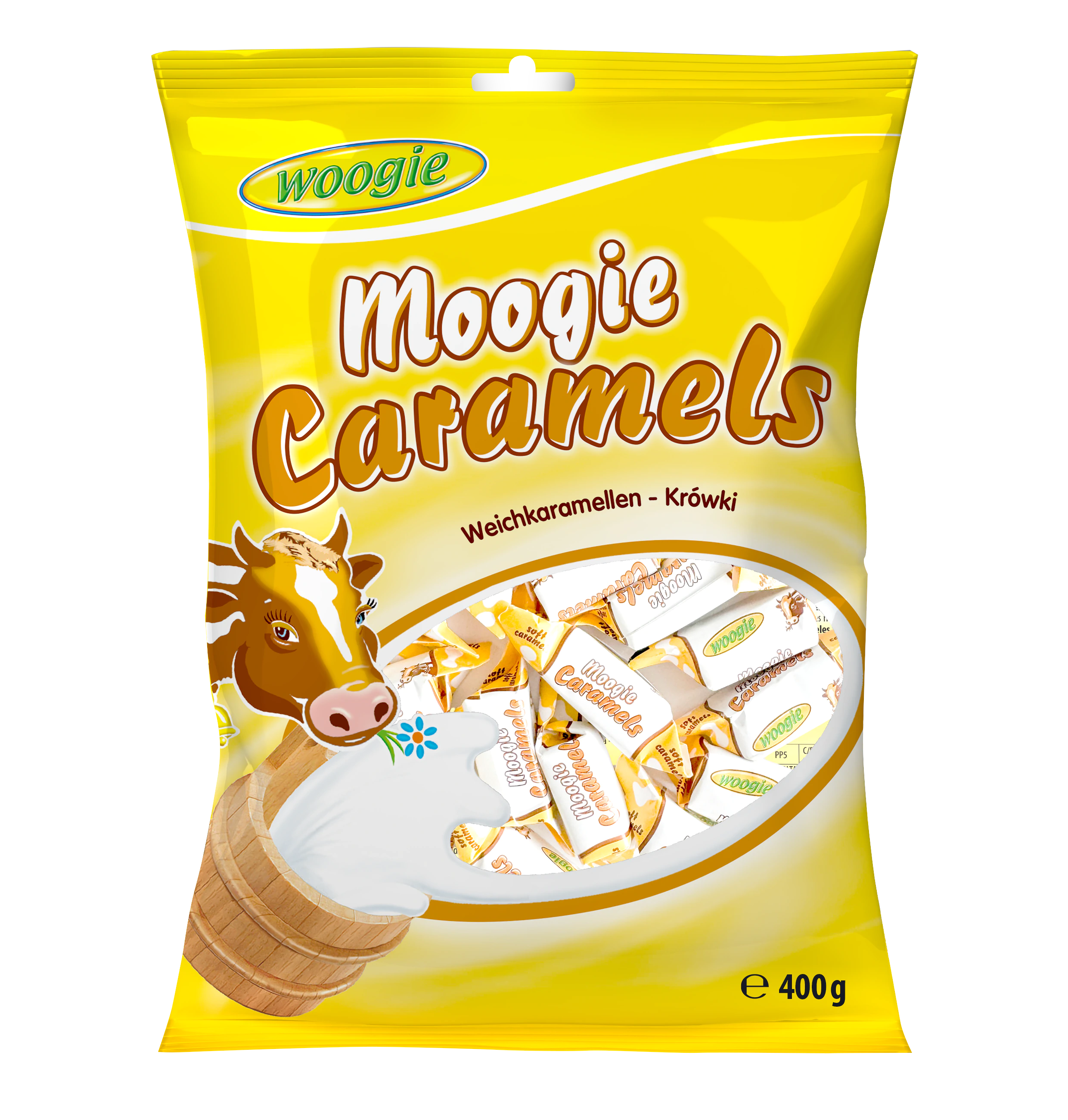 Woogie Milchkaramellen Kuhbonbons 400g MHD 08.07.26