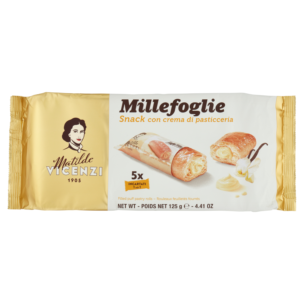 Matilde Vicenzi Millefoglie Snack con Crema 125g MHD 30.09.26