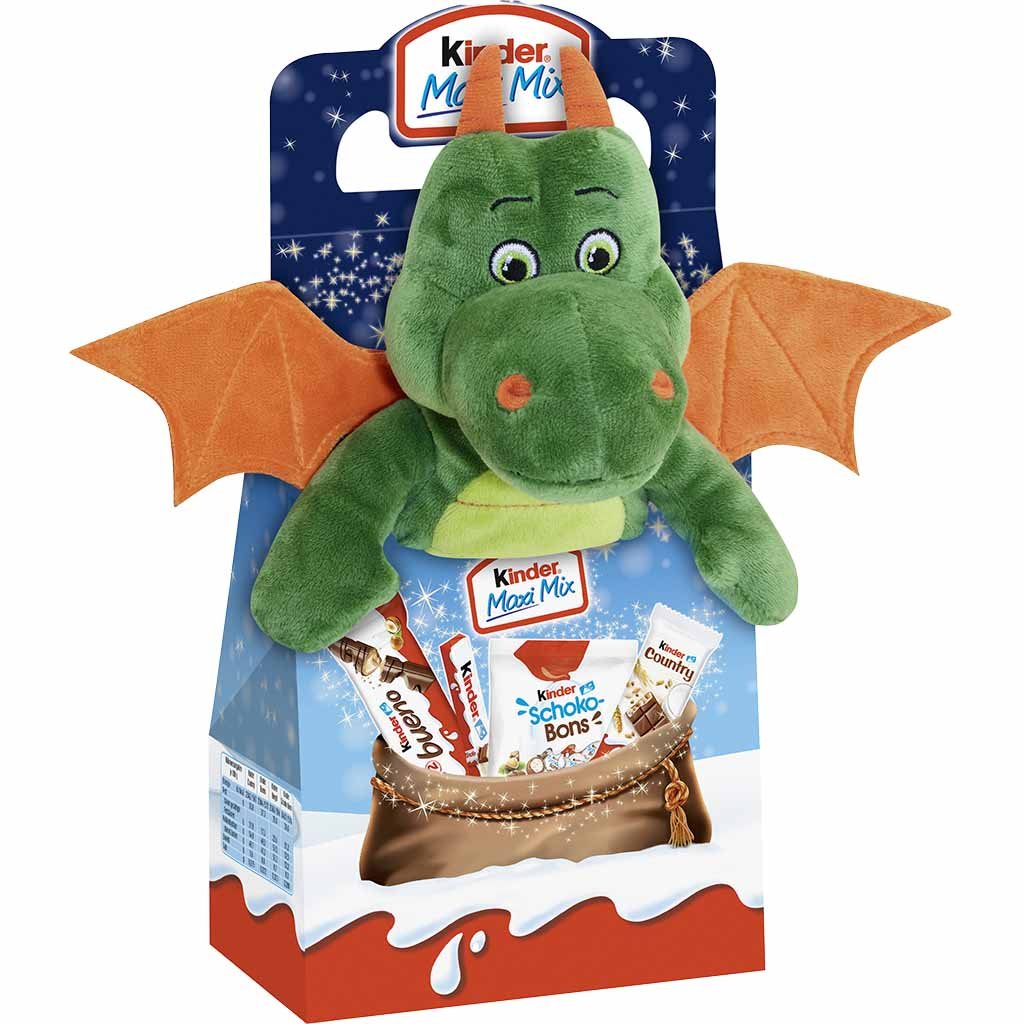 kinder Maxi Mix Plüschtier Luka Loderflügel 133g MHD 20.04.26