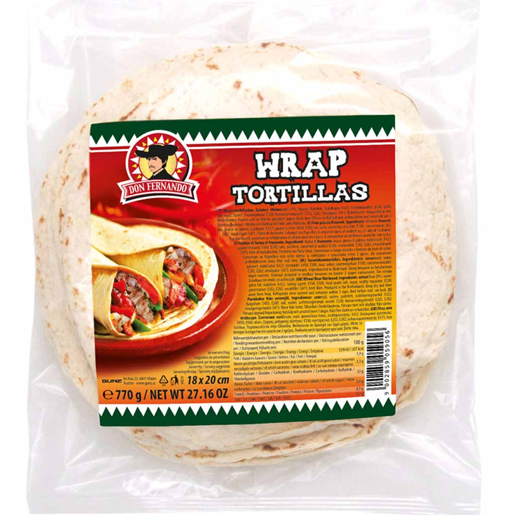 Don Fernando Wraps Weizenmehl Tortillas 18er 770g MHD 21.03.26