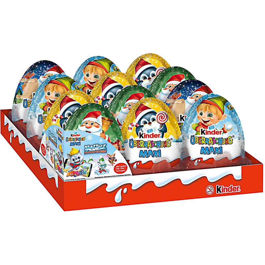 Kinder Überraschung Maxi Ei Weihnachten 12x100g=1200g MHD 20.04.26