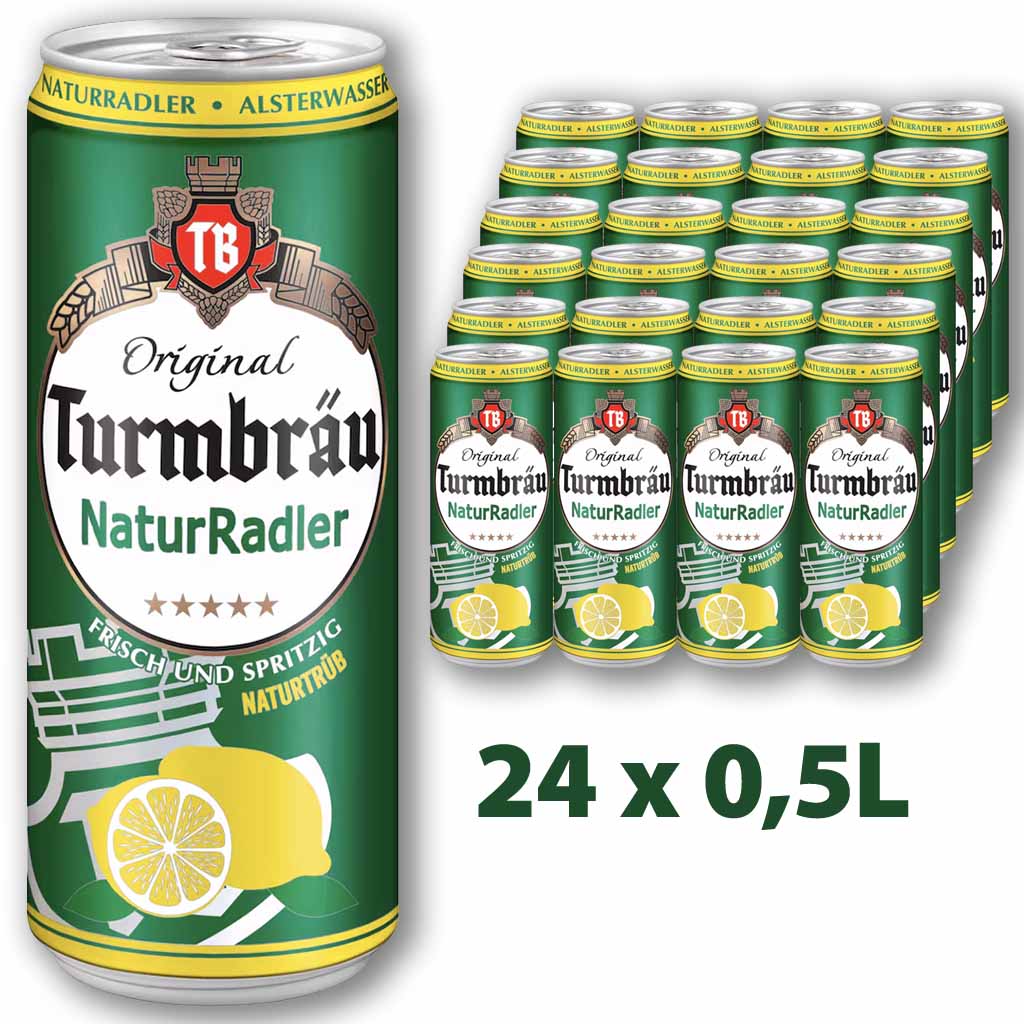 24x Turmbräu Naturradler 0,5L Dosen = 12L  Alsterwasser, 4388441011240, 4388441007168