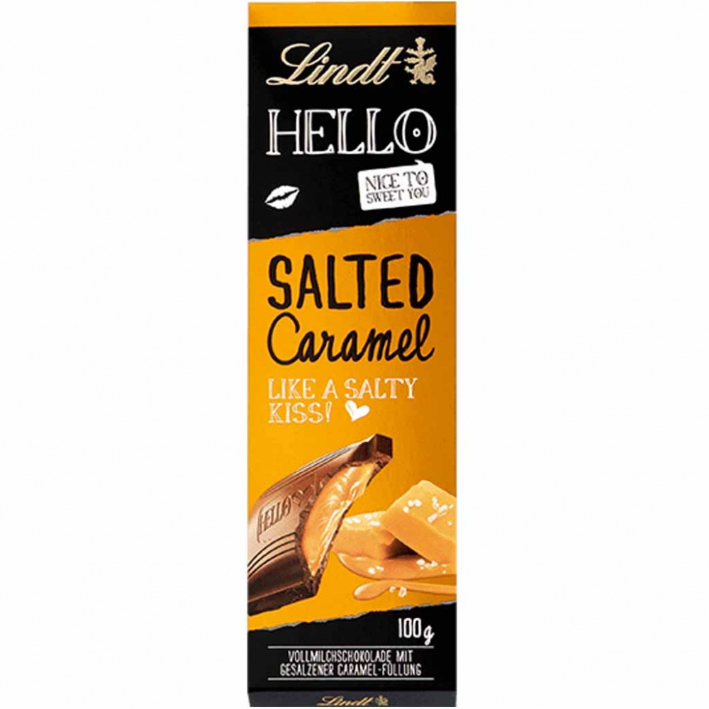 Lindt Hello Salted Caramel Tafelschokolade 100g MHD 30.07.26