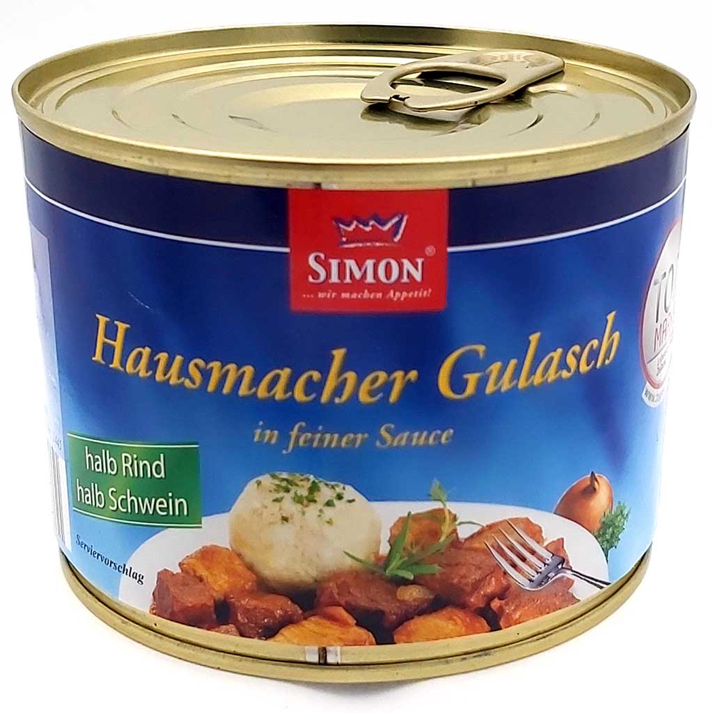 Simon Delikatess Hausmacher Gulasch in Sauce 500g MHD 28.05.28