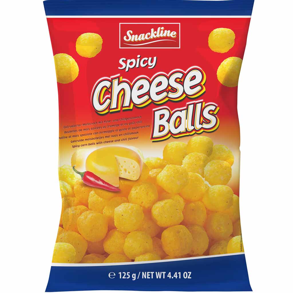 Snackline Spicy Cheese Balls 125g MHD 20.03.26